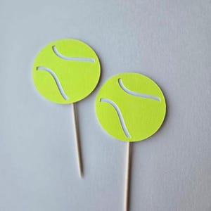 Tennis cupcake toppers, tennis birthday cupcake toppers, tennis player cupcake toppers, tennis ball cupcake toppers, set of 12