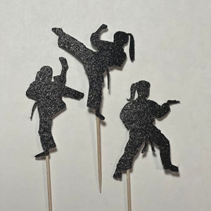 Karate Girl Cupcake toppers - set of 12