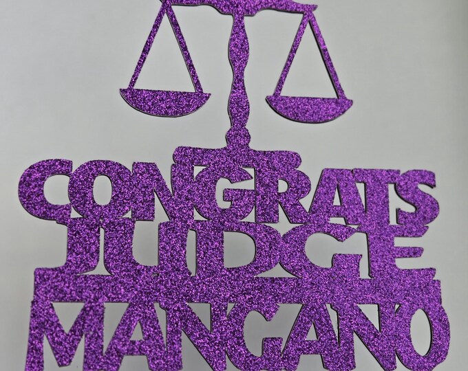 Retired Judge Cake Topper: Scales of Justice, Lawyer Retirement