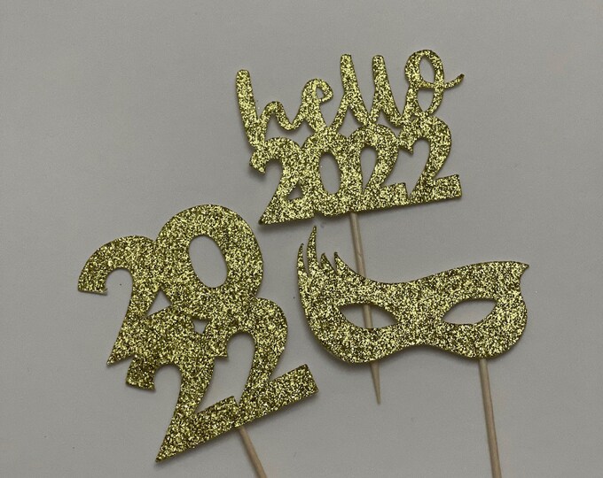 Masquerade cupcake toppers, 2025 cupcake toppers, New Year cupcake toppers, New Years cupcake toppers, masquerade toppers, set of 12 toppers