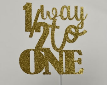 Half Birthday Cake Topper: Glitter 6-Month Celebration