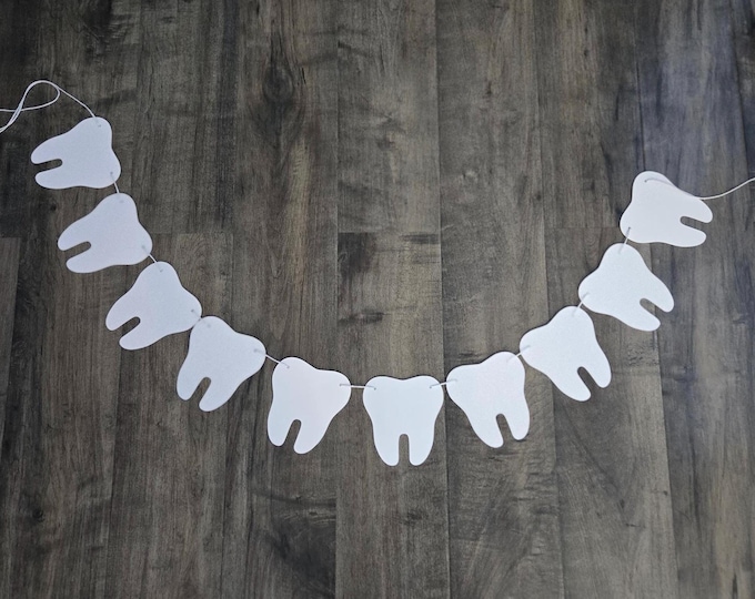 Smiling Tooth Banner: First Tooth Party Garland