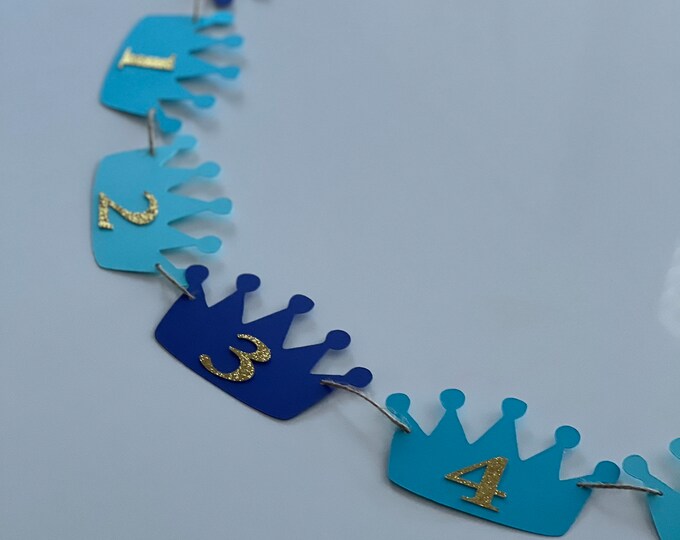 Prince banner, tiara banner, crown photo banner, prince photo banner, first year photo banner, first birthday photo banner,