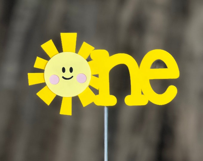 Sun cake topper, sunny cake topper, sunshine cake topper, sun birthday cake topper, one cake topper, Im one cake topper