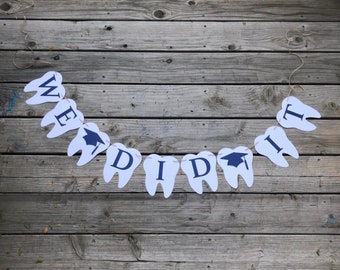 Tooth banner, Dental grad banner, Dentist banner, Tooth custom banner, first tooth banner, tooth shaped banner, Dental assistant banner