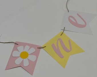 Daisy "One" Banner: Spring Summer Flower Party Decor