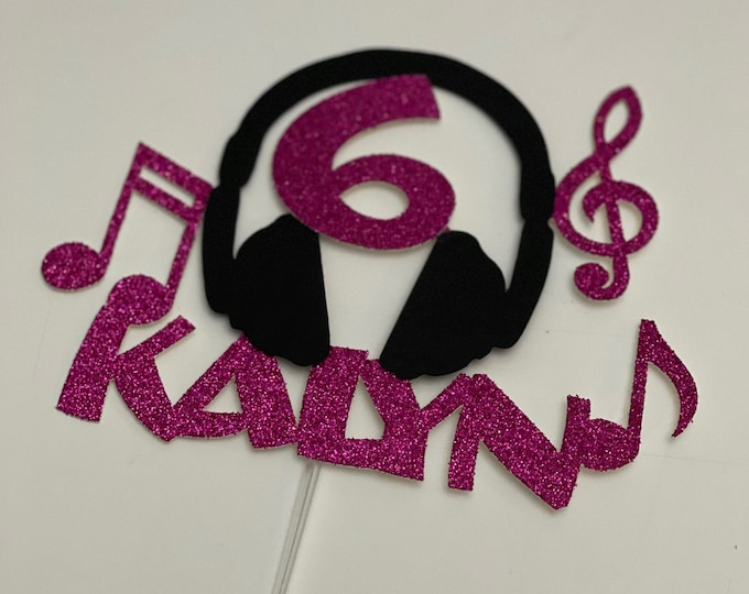 Music cake topper, Musical cake topper, Music birthday cake topper, headphones cake topper, music cake topper, love music cake topper