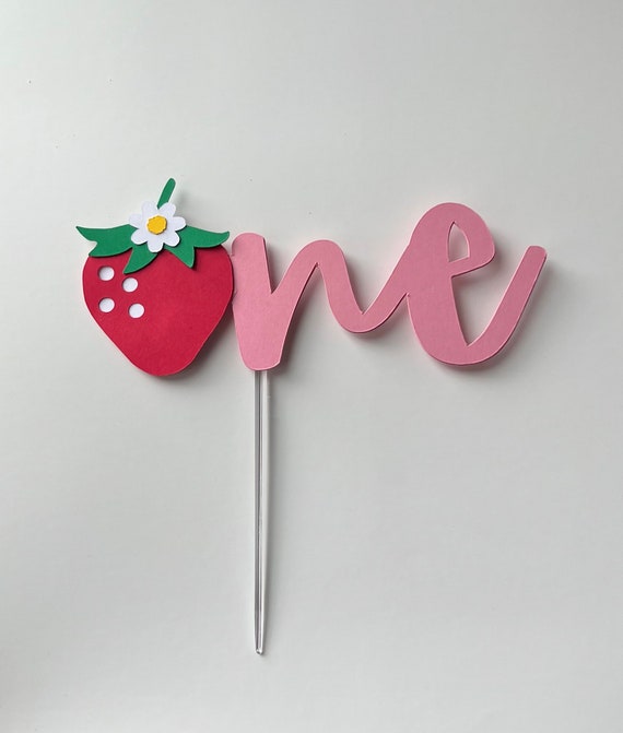 Strawberry First Birthday Cake Topper: Sweet One Berry Theme