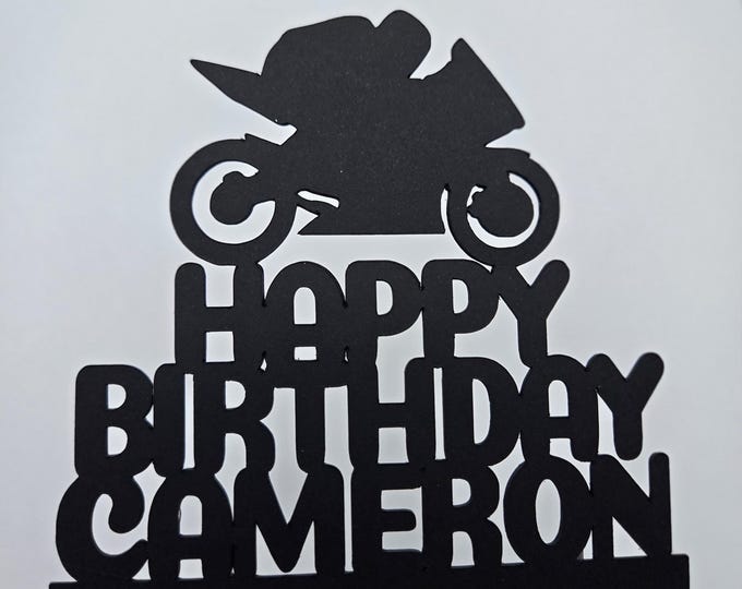 Motorcycle Cake Topper: Biker Birthday Party Decoration