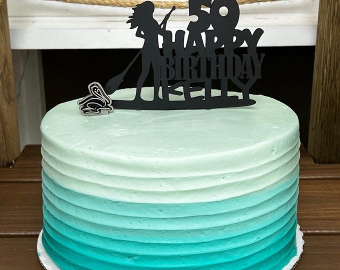 Paddle board cake topper, Paddleboard cake topper, Paddle boarding cake topper, Paddle boarding birthday cake topper, Paddle Board topper