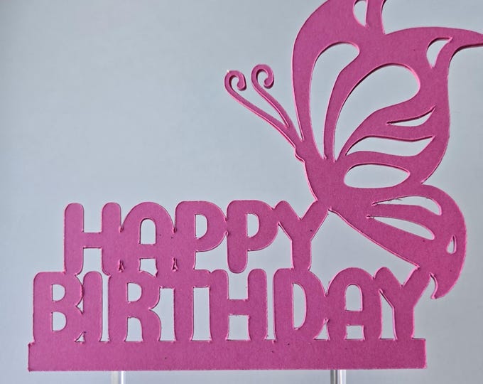 Butterfly Birthday Cake Topper: Girly Party Decor