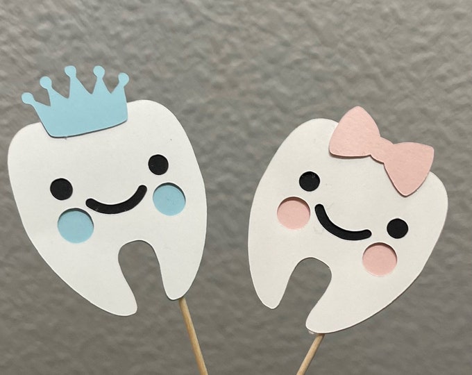 Tooth cupcake toppers, first tooth cupcake toppers,dental cupcake topper,dentist cupcake toppers, tooth toppers, tooth decorations