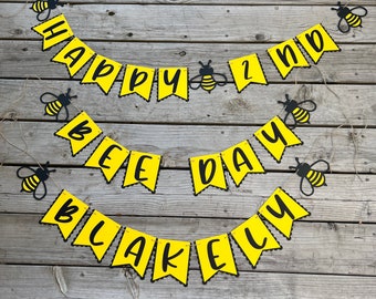 Bumble Bee Birthday Banner: Pre-Hung Party Decor