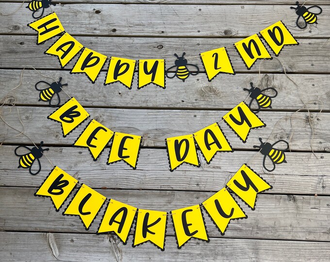 Bee banner, bumblebee banner, bee birthday banner, bumblebee birthday banner, little bee banner, working bee banner, bee party supplies