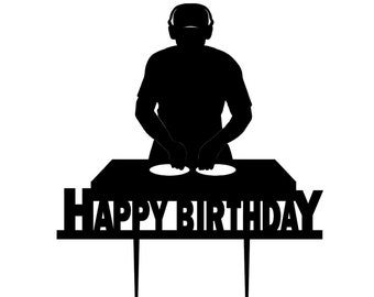 Dj cake topper, disk jockey cake topper, dj birthday cake topper, dj topper, dj party decorations, turn table cake topper