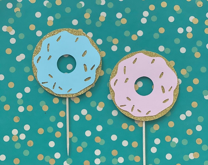 Gender reveal cupcake toppers, donut toppers, sweet one cupcake toppers, do not grow up cupcake toppers, donut gender reveal cupcake toppers