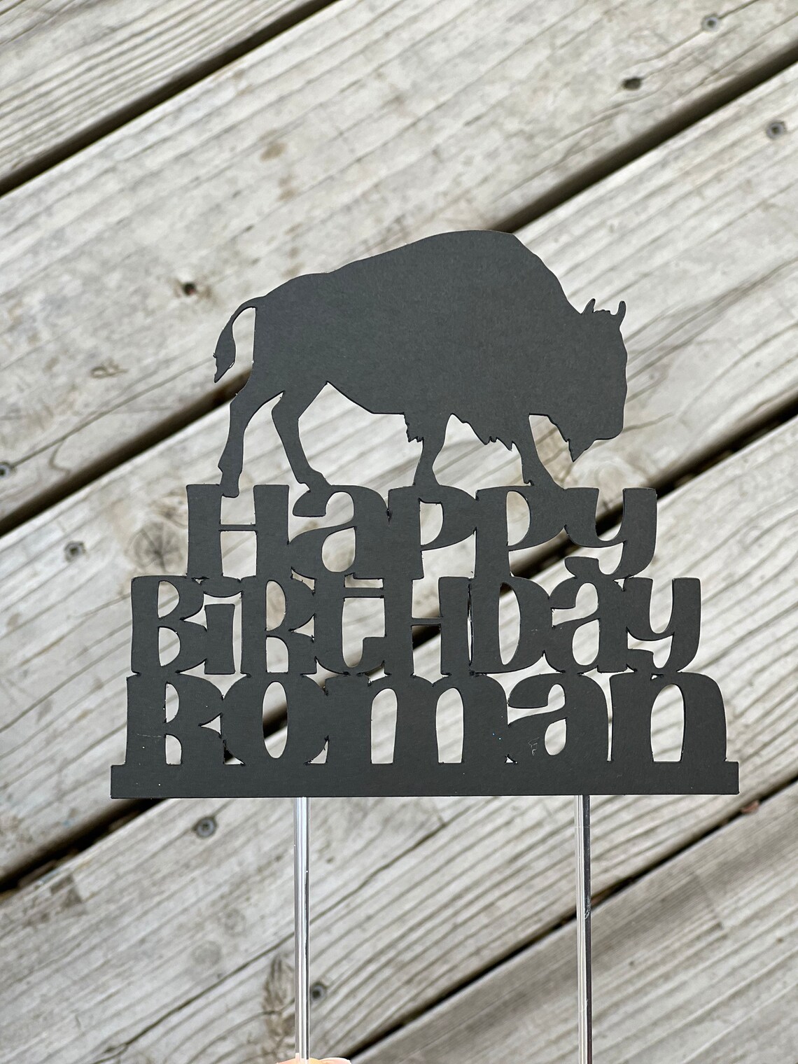 Buffalo Cake Topper Buffalo Birthday Cake Topper Bison Cake Etsy