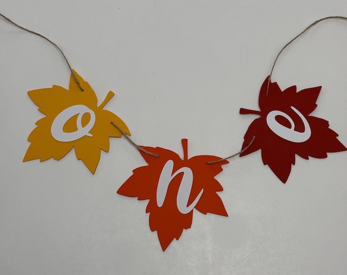 Fall first birthday banner, fall banner, leaves changing colors banner, falling leaves banner, colorful leaves banner, fall birthday banner,