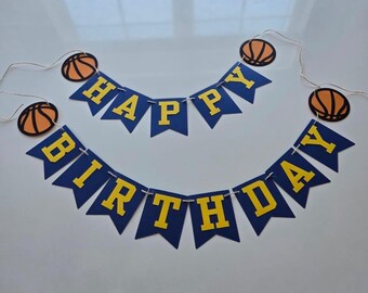 Basketball Birthday Banner: Pre-Hung Party Decorations