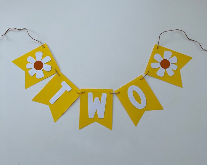 Daisy banner, groovy one banner, daisy flower banner, summer flower banner, spring flower banner, happy banner, groovy banner,