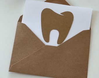Dentist thank you cards, Dental thank you cards, tooth thank you cards, tooth shaped cards, tooth greeting card, dentist blank cards