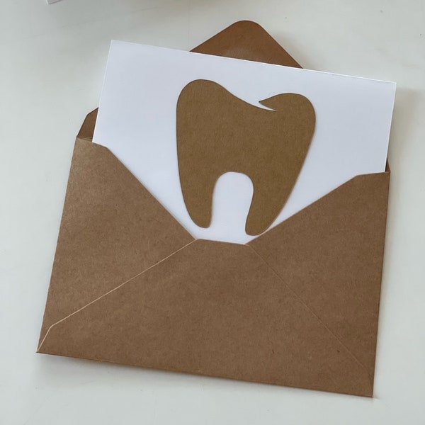 Dentist thank you cards, Dental thank you cards, tooth thank you cards, tooth shaped cards, tooth greeting card, dentist blank cards