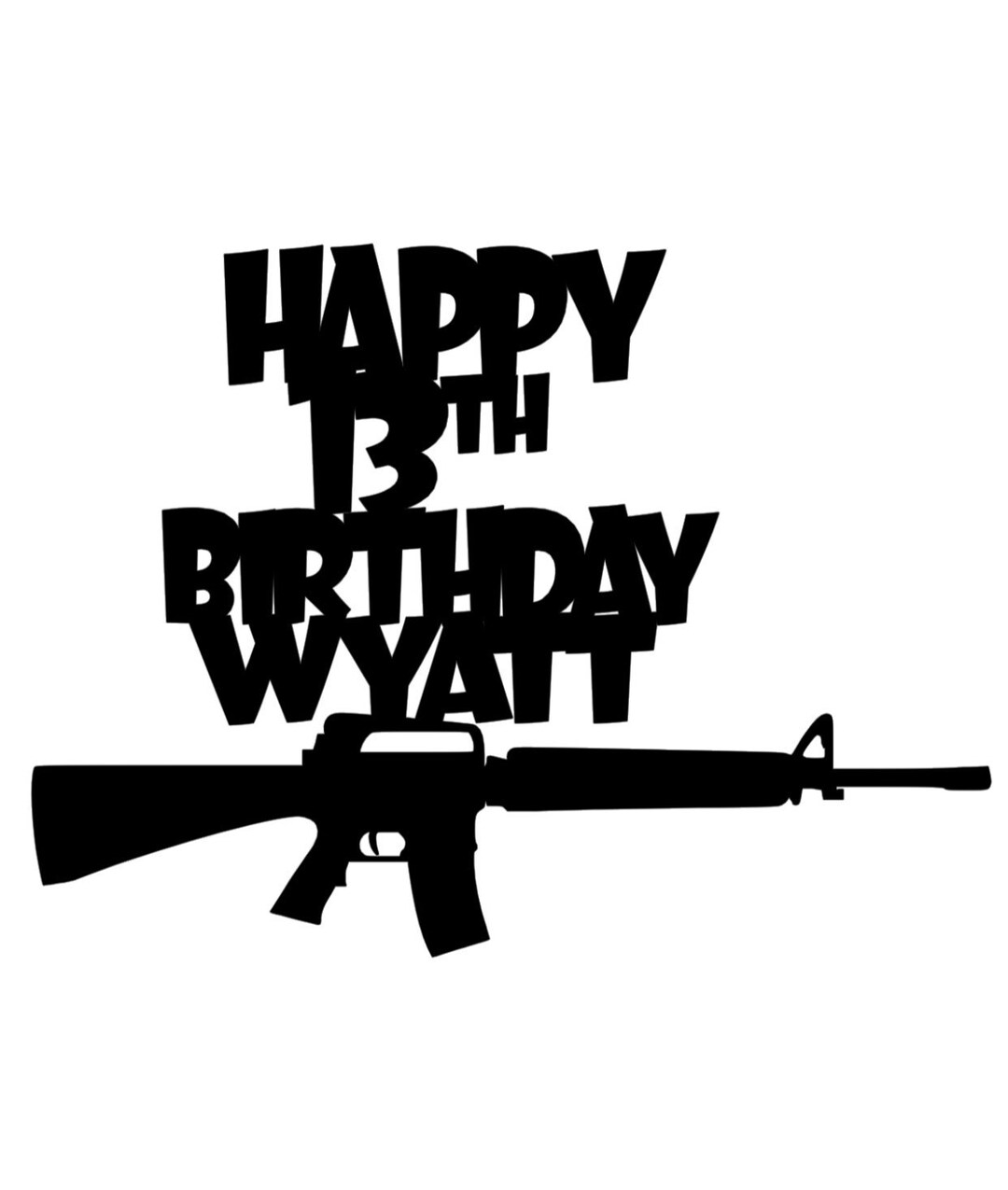 Gun Cake Topper, Gun Lovers Cake Topper, Rifle Cake Topper, Ak 47 Cake