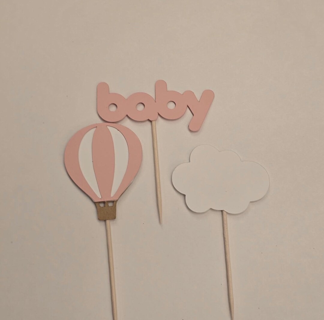 Hot Air Balloon Cupcake Toppers: Baby Shower Decorations, Set of 12 - Etsy
