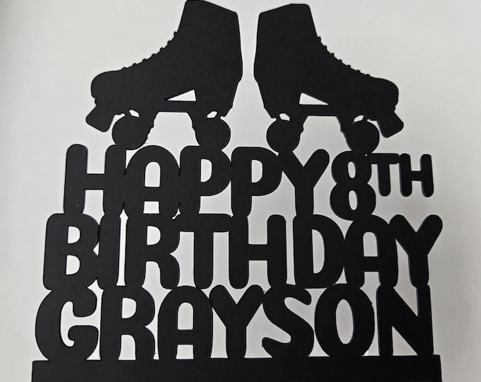 Skating Birthday Cake Topper: Roller Skate Party Decor