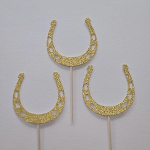 Horseshoe cupcake toppers, horseshoe toppers, horse shoe toppers, horse shoe cupcake toppers, set of 12
