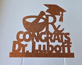 Pharmacist Graduation Cake Topper: Pharmacy School Celebration
