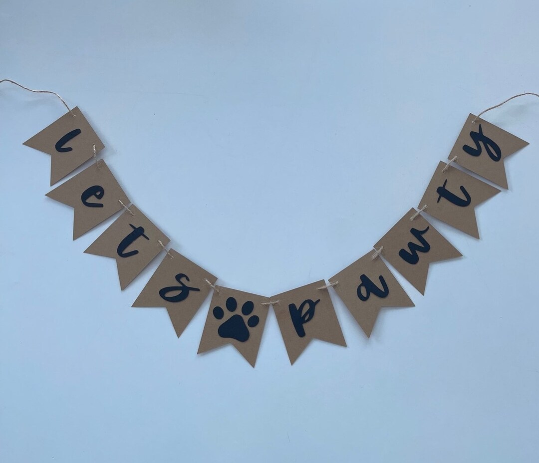 Paw Banner, Paw Print Banner, Dog Birthday Banner, Puppy Birthday ...