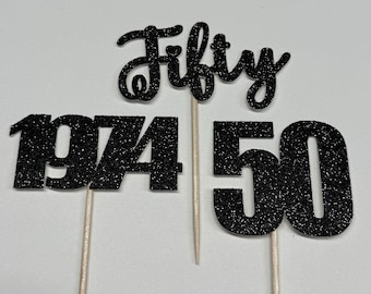 Im 50 cupcake toppers, 50th birthday cupcake toppers, hello 50 cupcake toppers, 1972 cupcake toppers, fifty nifty cupcake toppers