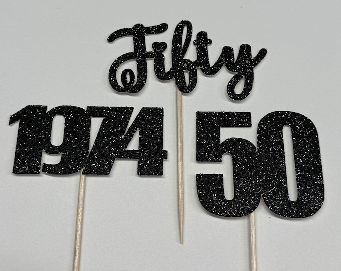 Im 50 cupcake toppers, 50th birthday cupcake toppers, hello 50 cupcake toppers, 1972 cupcake toppers, 12 cupcake toppers