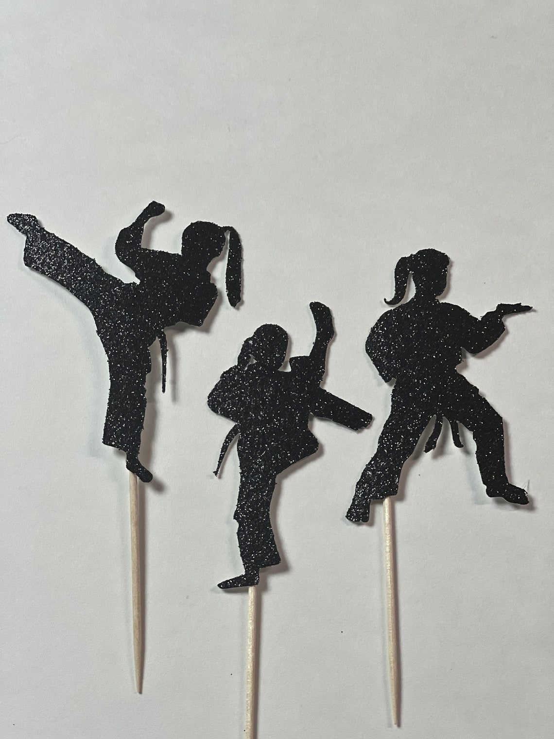 Karate Cupcake Toppers Karate Girl Cupcake Toppers Karate Etsy