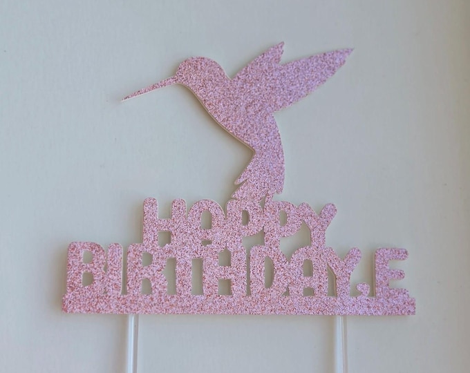 Humming bird cake topper, humming bird birthday cake topper, humming bird topper, hummingbird confetti, hummingbird toppers