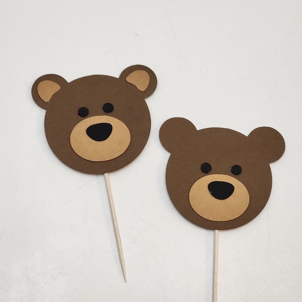 bear cupcake toppers, bear toppers, bear face  cupcake toppers, Teddy bear cupcake toppers, Teddy bear toppers