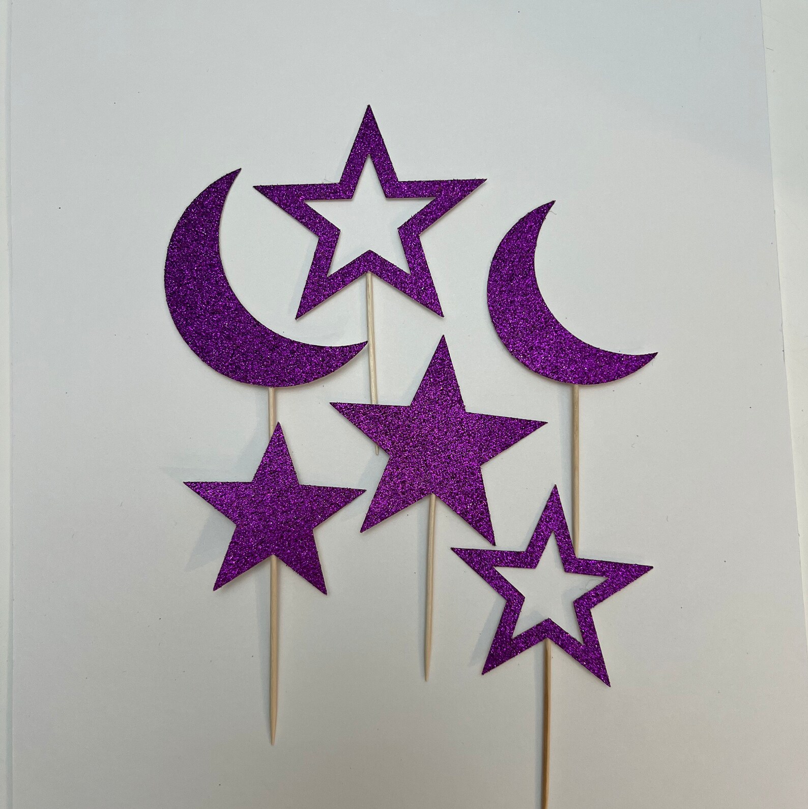 Moon Cupcake Toppers Star Cupcake Toppers Moon and Stars - Etsy