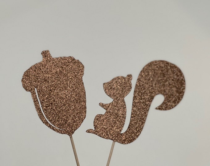 squirrel cupcake toppers, acorn cupcake toppers, squirrel toppers, acorn toppers, squirrel cake toppers, acorn cake toppers,