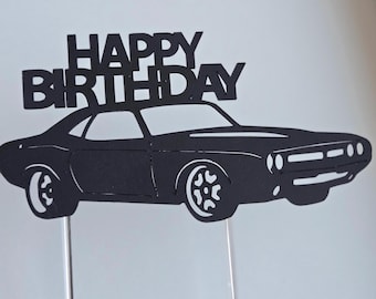 Muscle Car Birthday Cake Topper: Classic Sports Car Decor