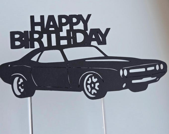 Muscle Car Birthday Cake Topper: Classic Sports Car Decor
