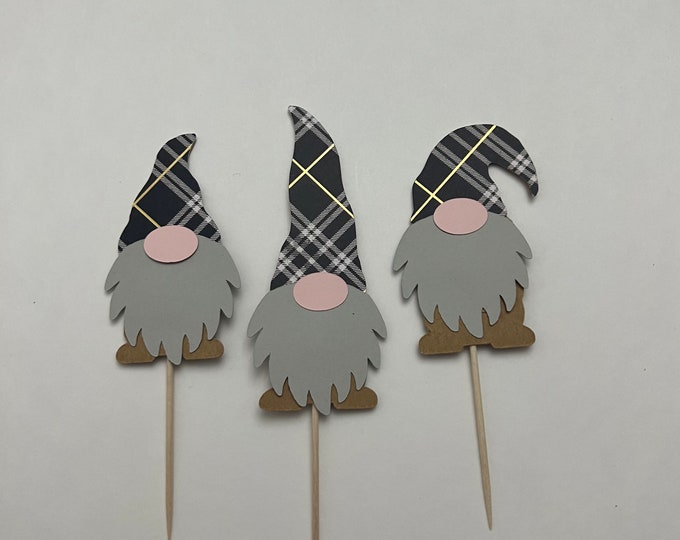 Gnome cupcake toppers, Gnome toppers, Gnome dye cut outs, paper gnomes