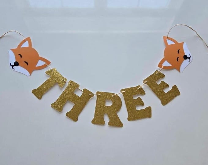 Fox banner, fox birthday banner, little fox banner, little fox birthday banner, fox party decorations, foxy birthday banner