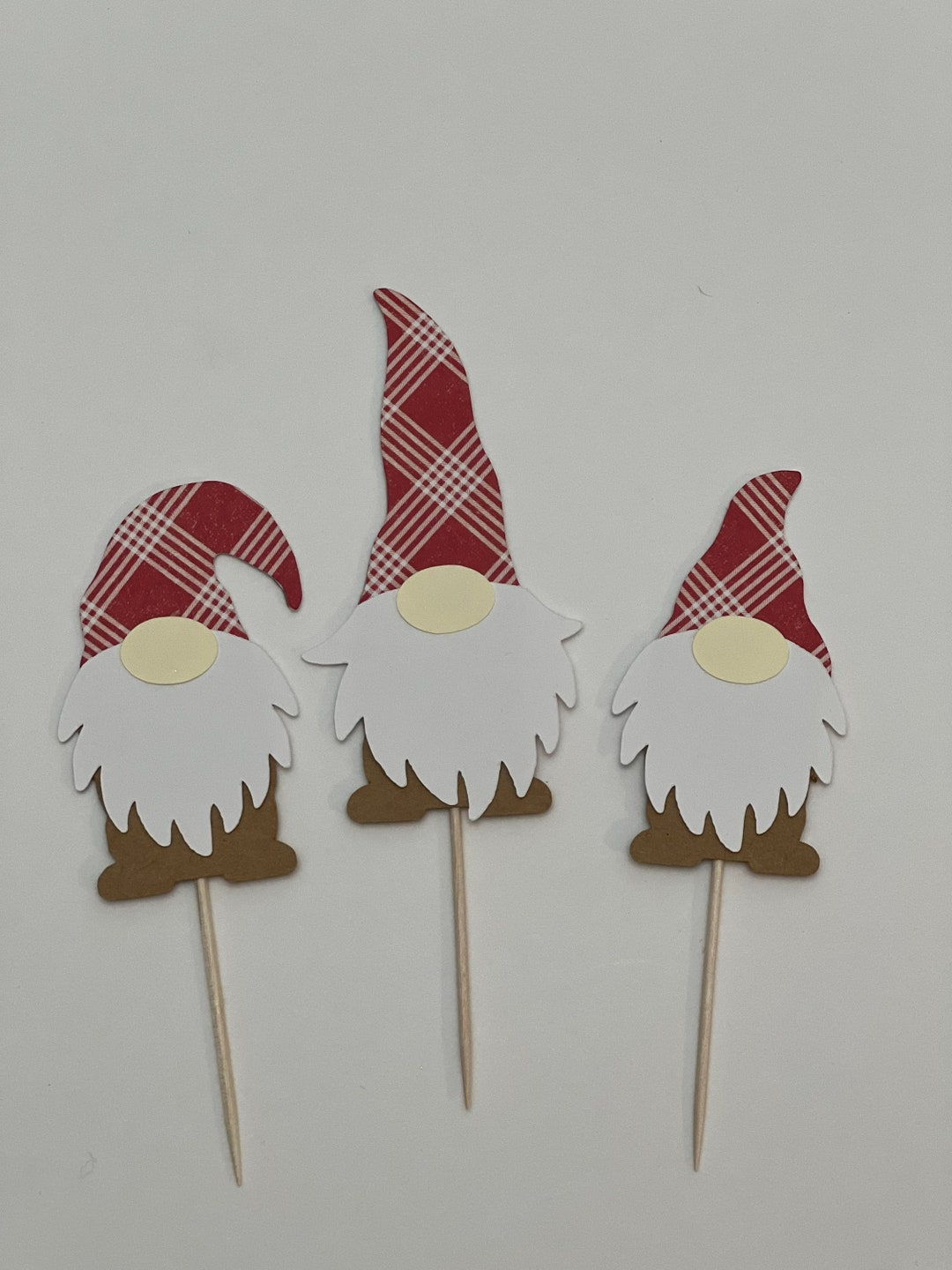 Gnome Cupcake Toppers, Gnome Toppers, Christmas Cupcake Toppers