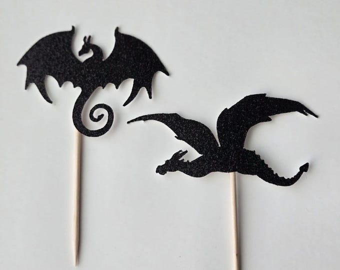 Dragon cupcake toppers, dragon toppers, dragon cake toppers, dragon cupcakes toppers, dragon supplies, dragon party