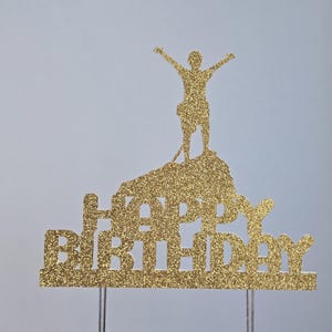 Rock Climbing Birthday Cake Topper: Customizable Colors