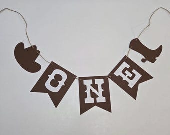 Handcrafted Cowboy First Rodeo Banner: Cowboy Hat & Boots