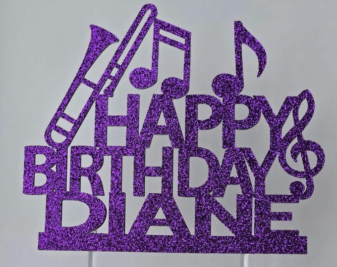 Trombone cake topper, Trombone player cake topper, Music cake topper, musical instrument cake topper, trombone birthday cake topper
