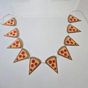 Pizza banner, pizza garland, pizza birthday banner, pizza happy birthday banner, pizza party decorations