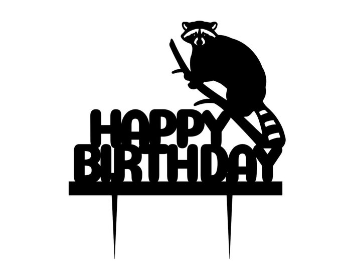 Raccoon cake topper, Racoon birthday cake topper, Raccoon toppers, Racoon topper, Raccoon confetti, Climbing raccoon cake topper
